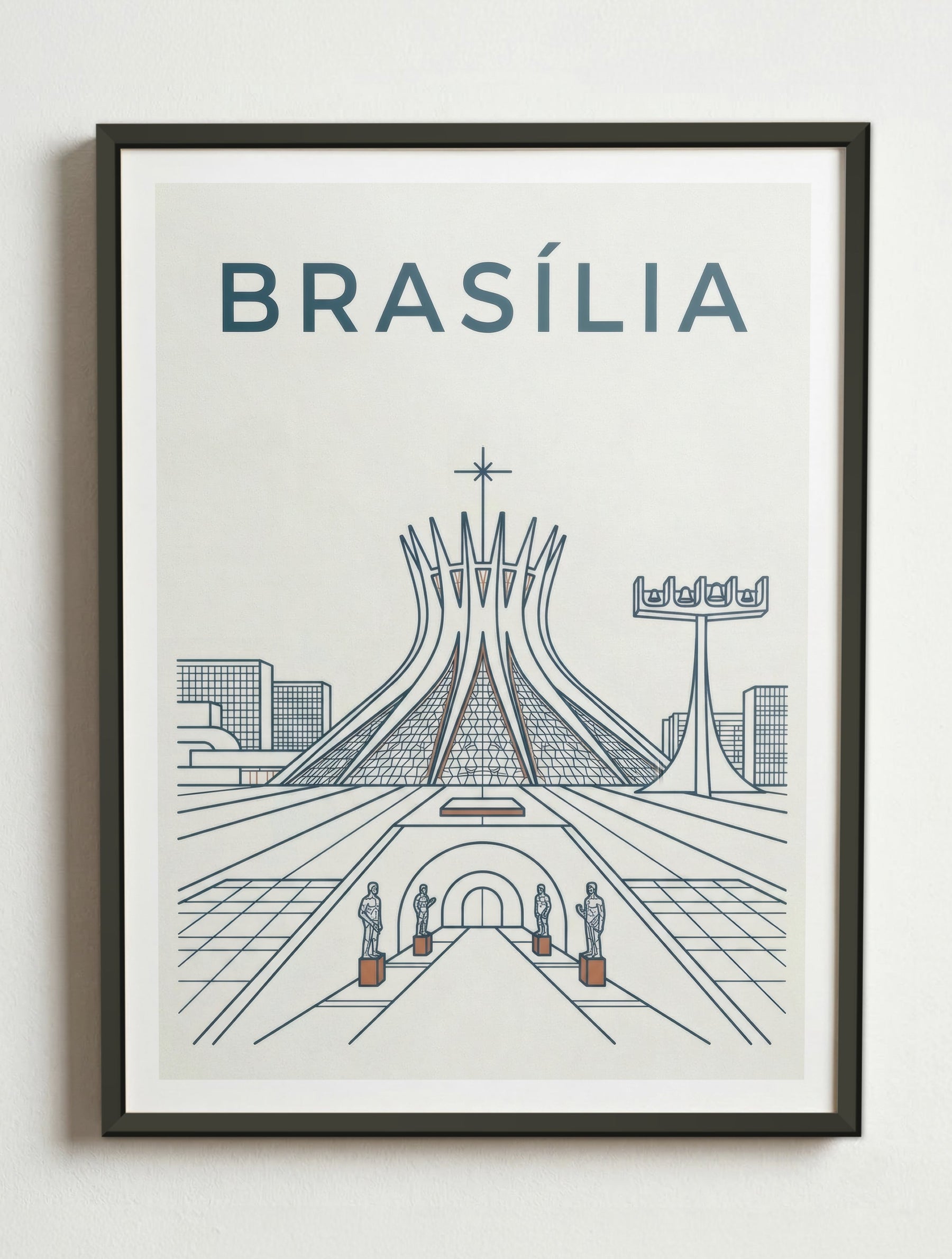 Affiche de Brasília – Cadre métal