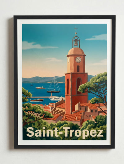 Affiche de Saint-Tropez – Cadre noir