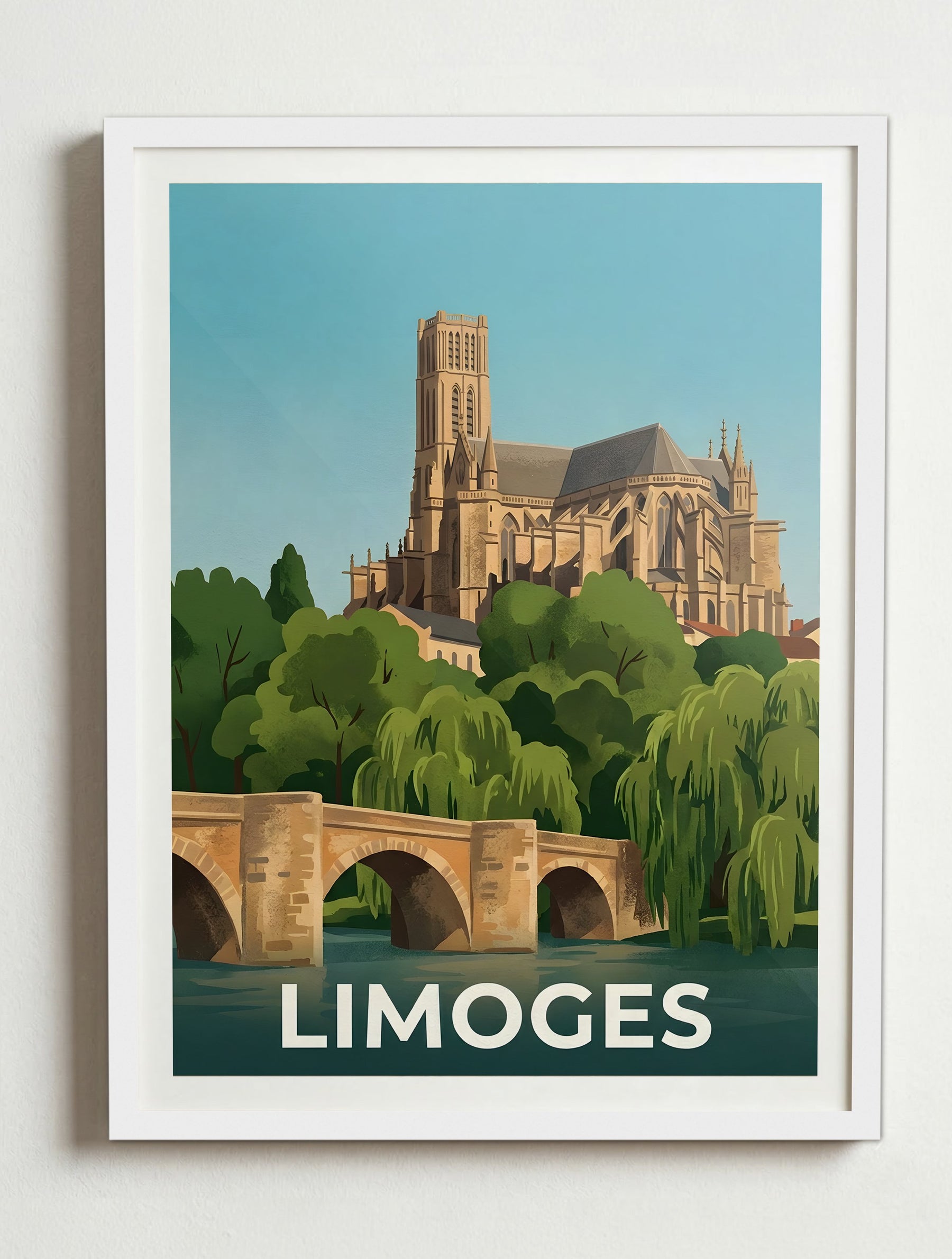 Affiche de Limoges – Cadre blanc