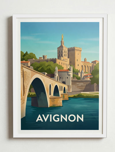 Affiche de Avignon – Cadre blanc