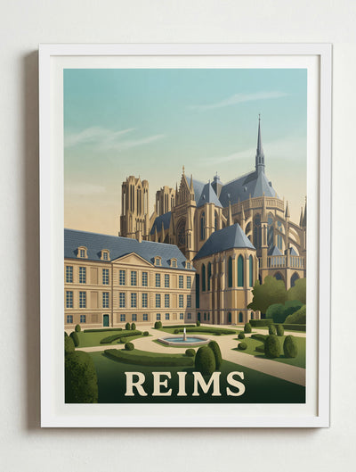Affiche de Reims – Cadre blanc