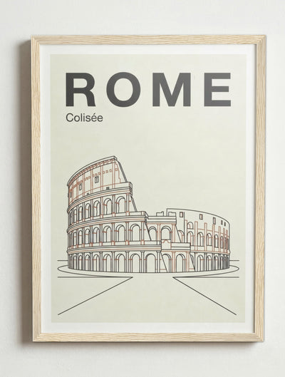 Affiche de Rome – Cadre bois