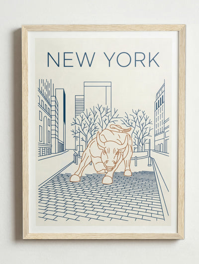 Affiche de New York – Cadre bois