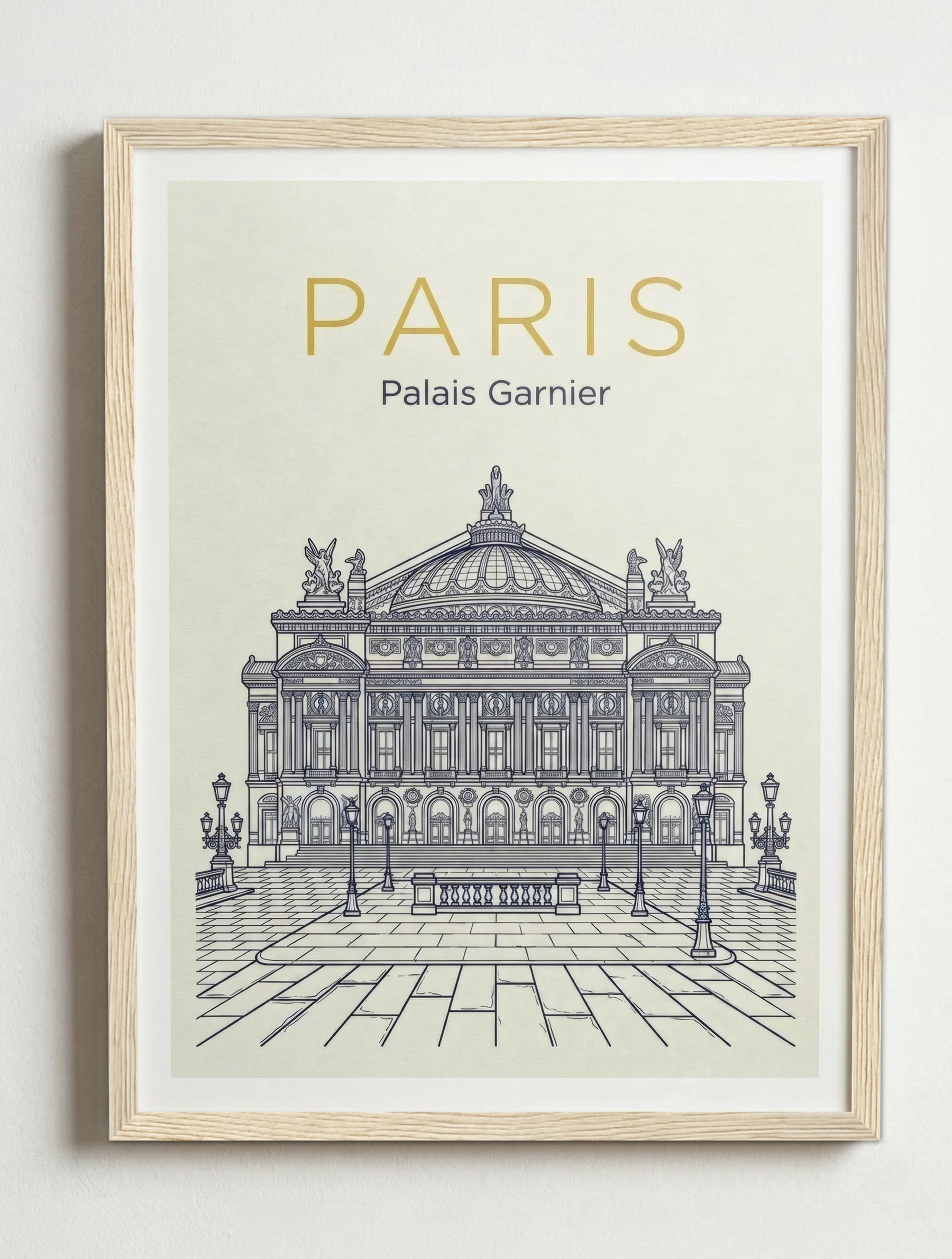 Affiche de Paris – Cadre bois