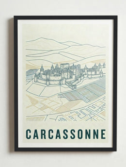 Affiche de Carcassonne – Cadre noir