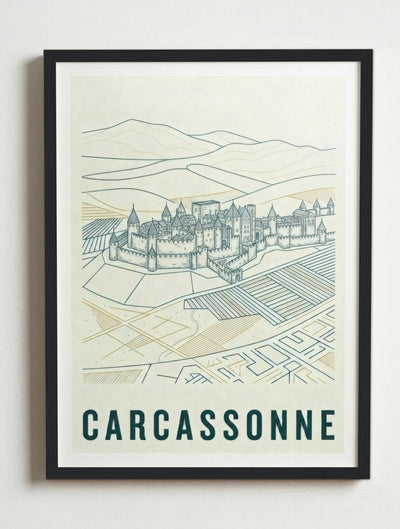 Affiche de Carcassonne – Cadre noir