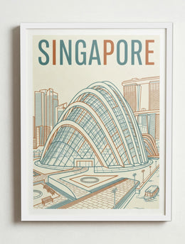 Affiche de Singapore – Cadre blanc