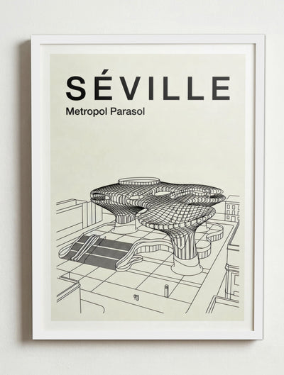 Affiche de Séville – Cadre blanc