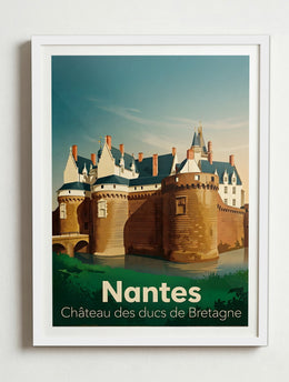 Affiche de Nantes - Château des ducs de Bretagne – Cadre blanc