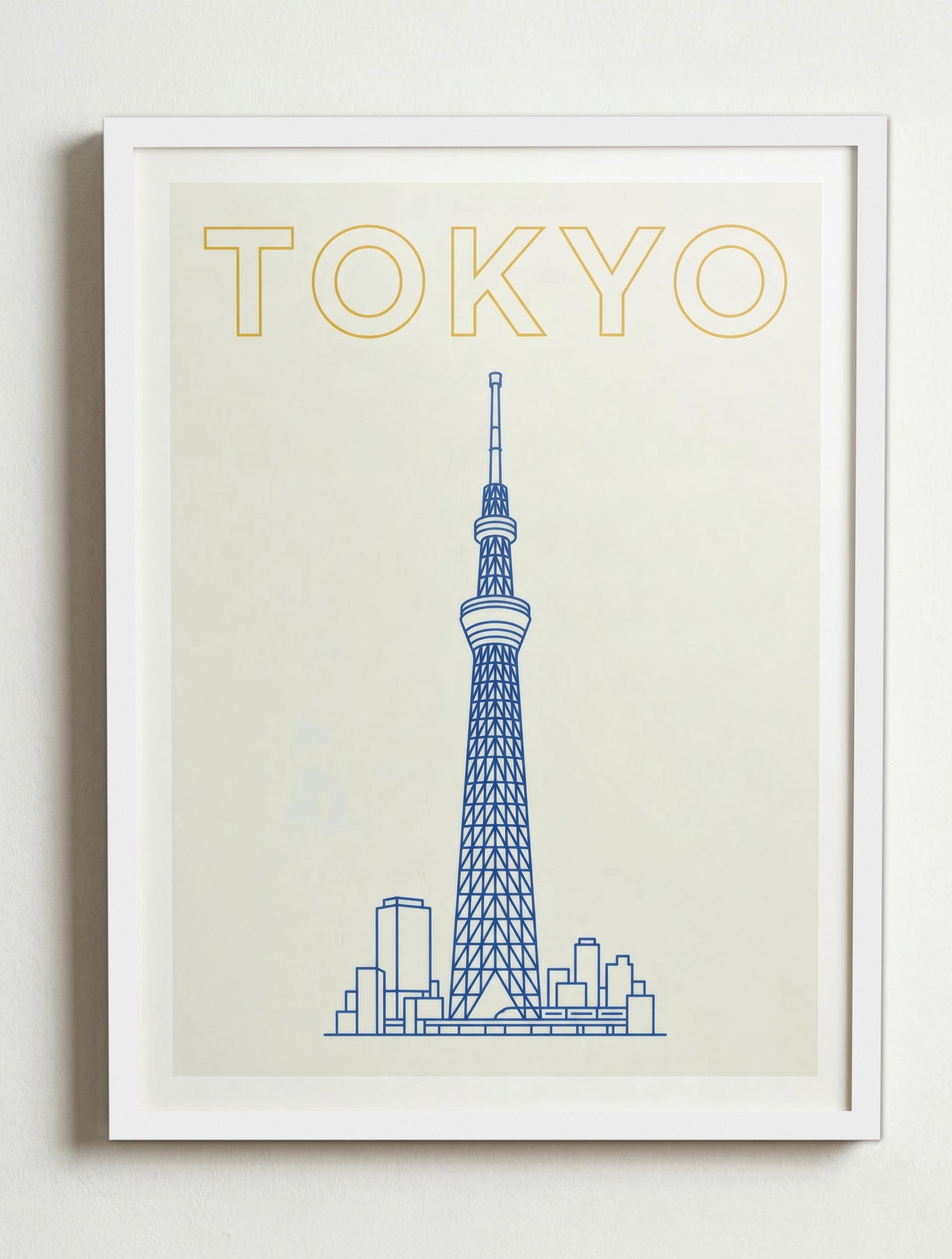 Affiche Tokyo — Tokyo Skytree | Travel Poster – Cadre blanc