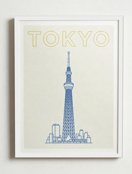 Affiche Tokyo — Tokyo Skytree | Travel Poster – Cadre blanc