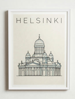 Affiche de Helsinki – Cadre blanc