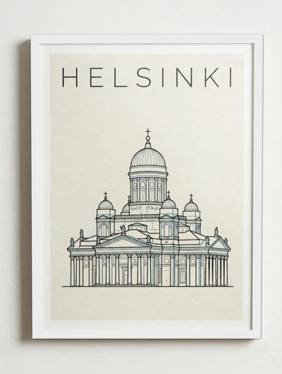 Affiche de Helsinki – Cadre blanc