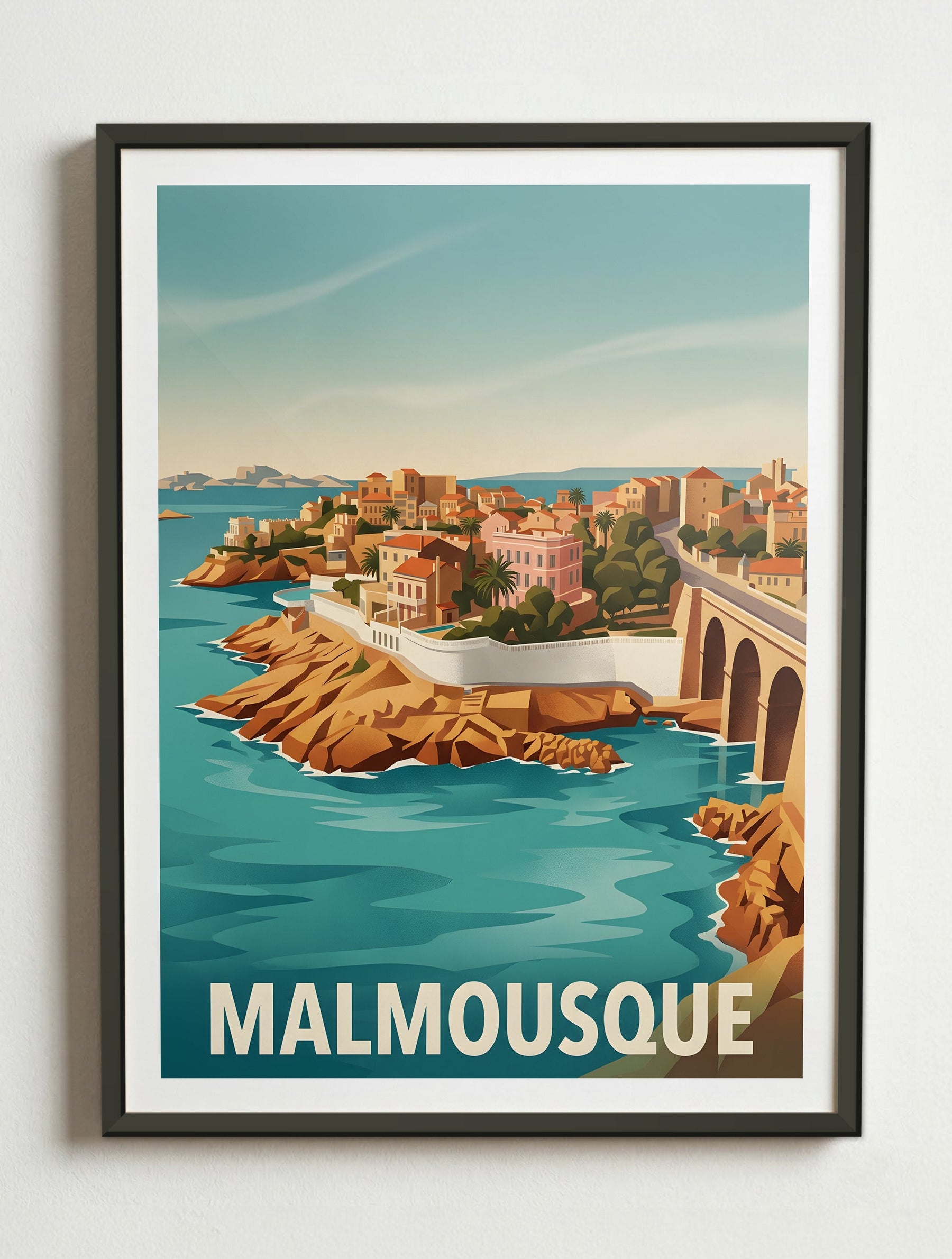 Affiche de Marseille - Malmousque – Cadre métal