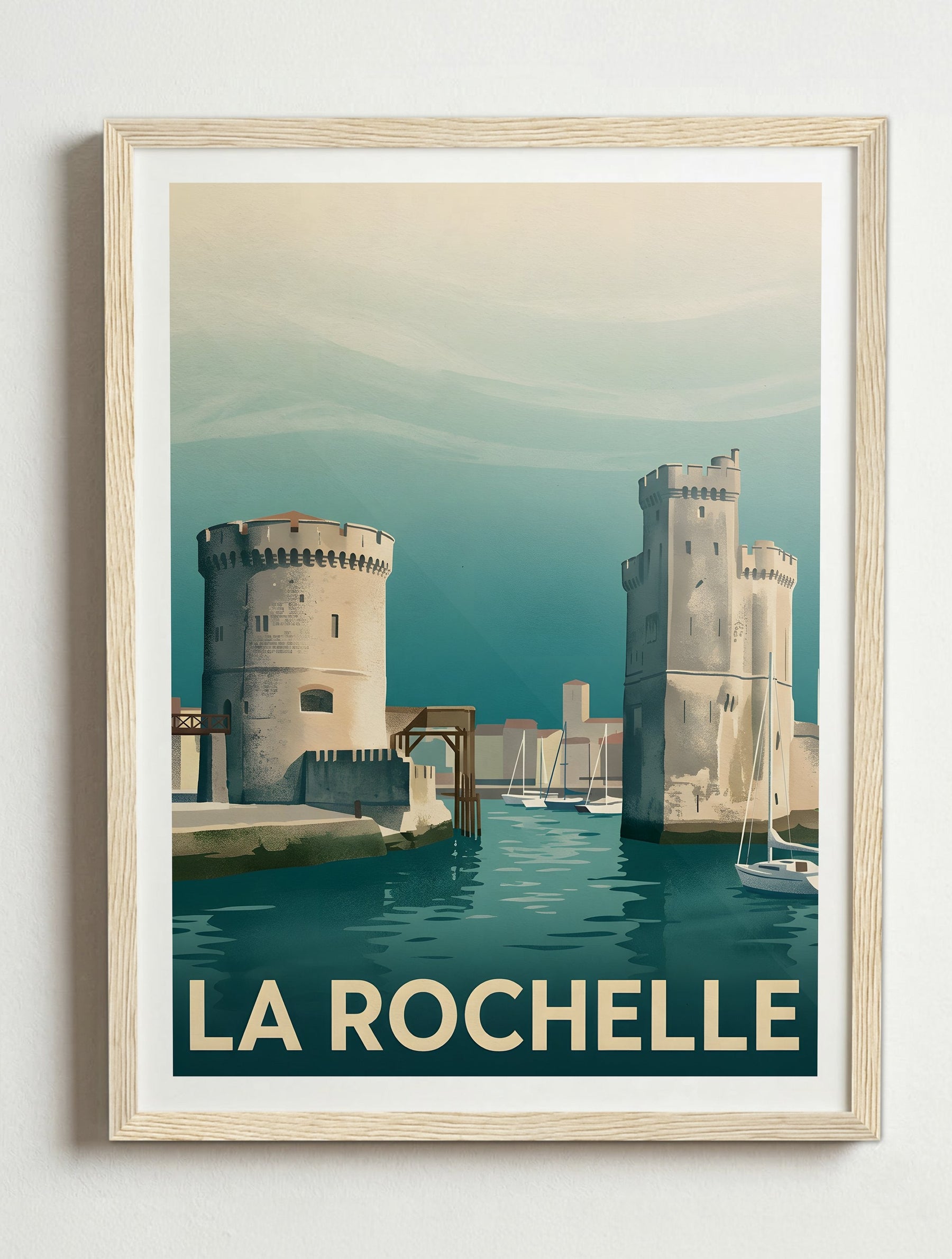 Affiche de La Rochelle - La Rochelle Vieux Port – Cadre bois