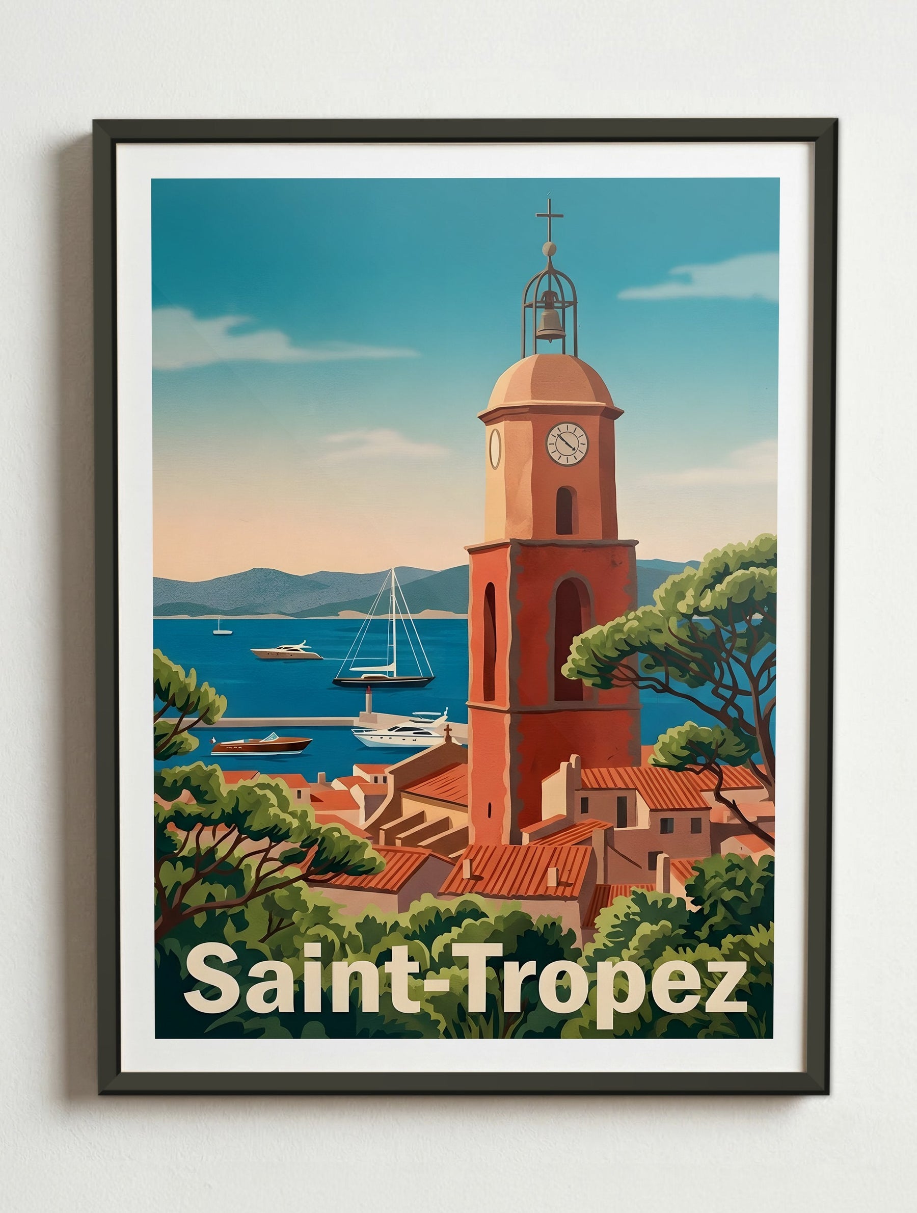Affiche de Saint-Tropez – Cadre métal