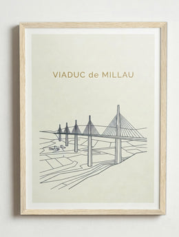 Affiche de Millau – Cadre bois