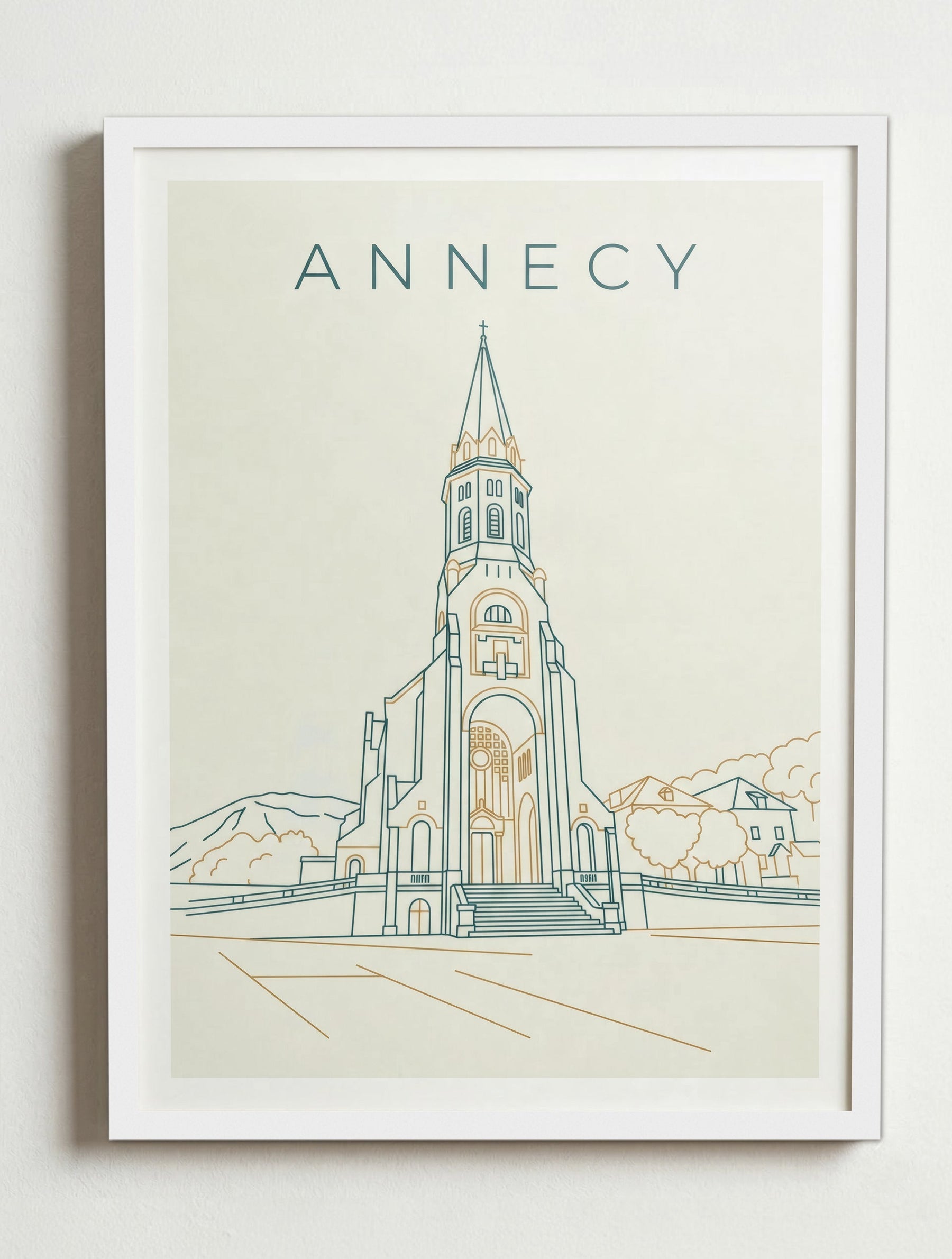 Affiche de Annecy – Cadre blanc