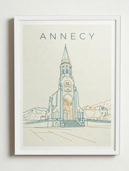 Affiche de Annecy – Cadre blanc
