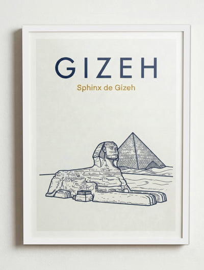 Affiche de Gizeh – Cadre blanc