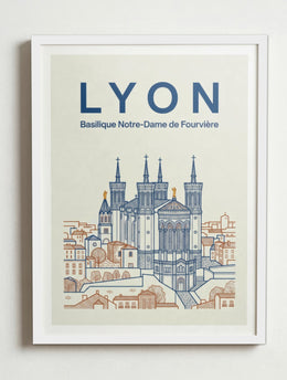 Affiche de Lyon – Cadre blanc