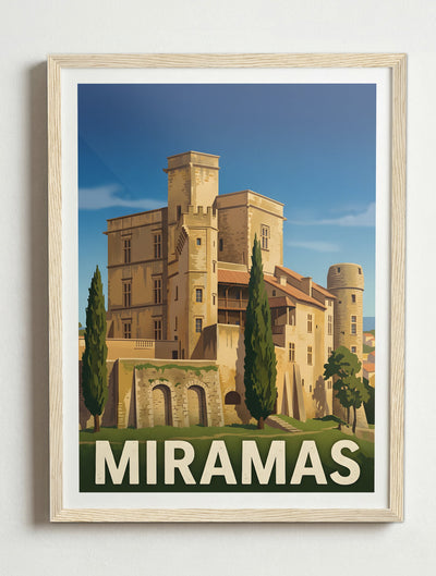 Affiche de Miramas - Château de Cabasse – Cadre bois