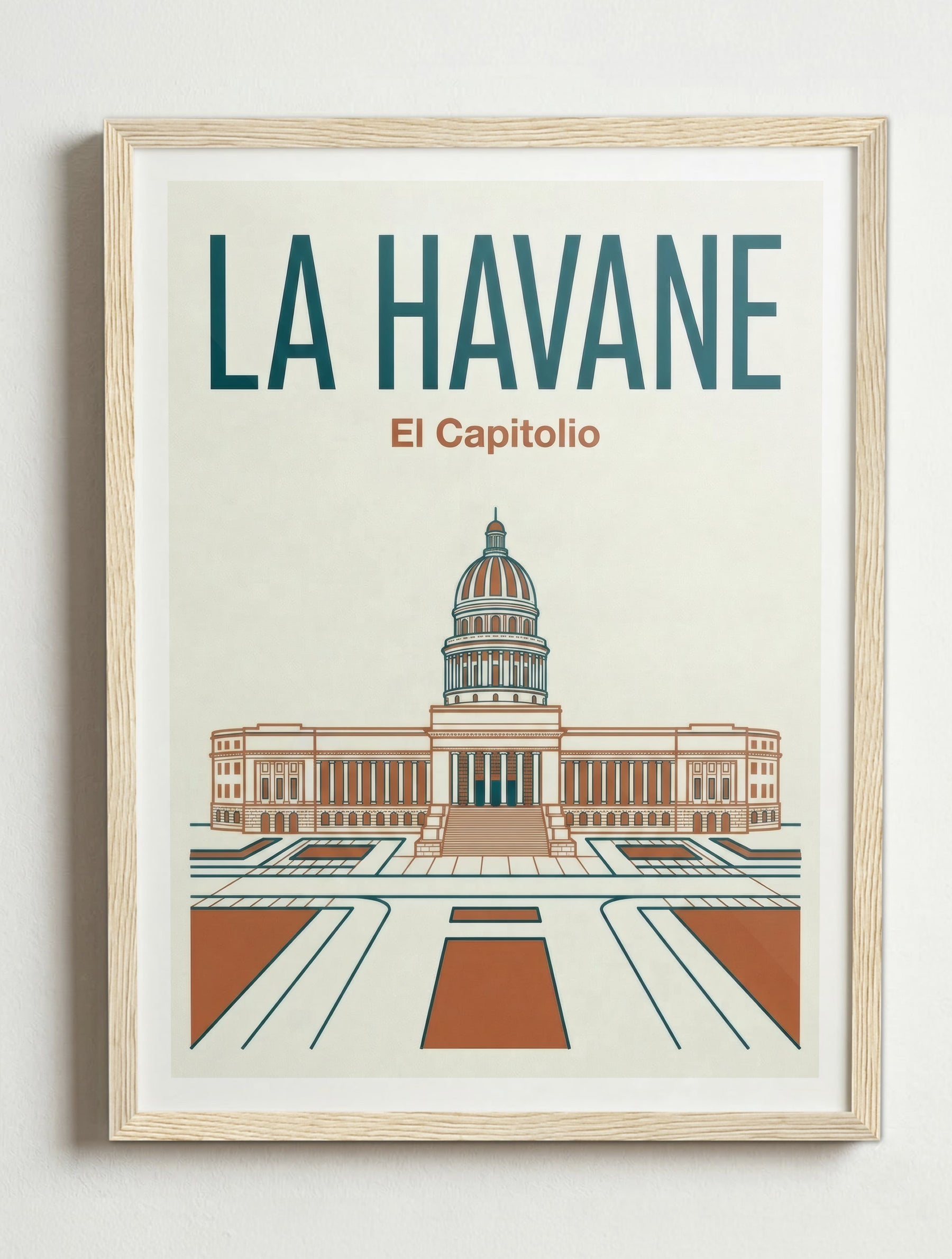 Affiche de La Havane – Cadre bois