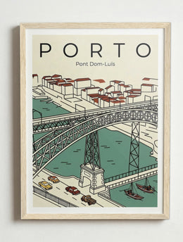 Affiche de Porto – Cadre bois