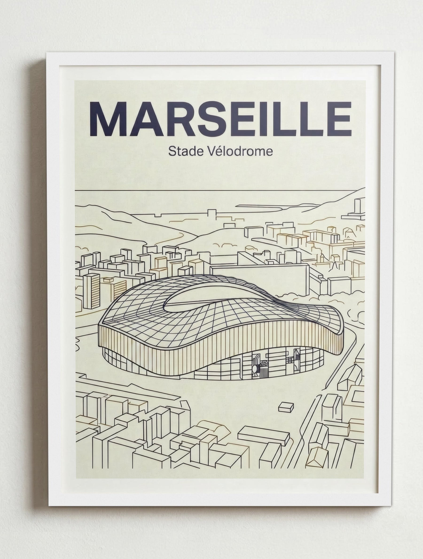 Affiche de Marseille – Cadre blanc