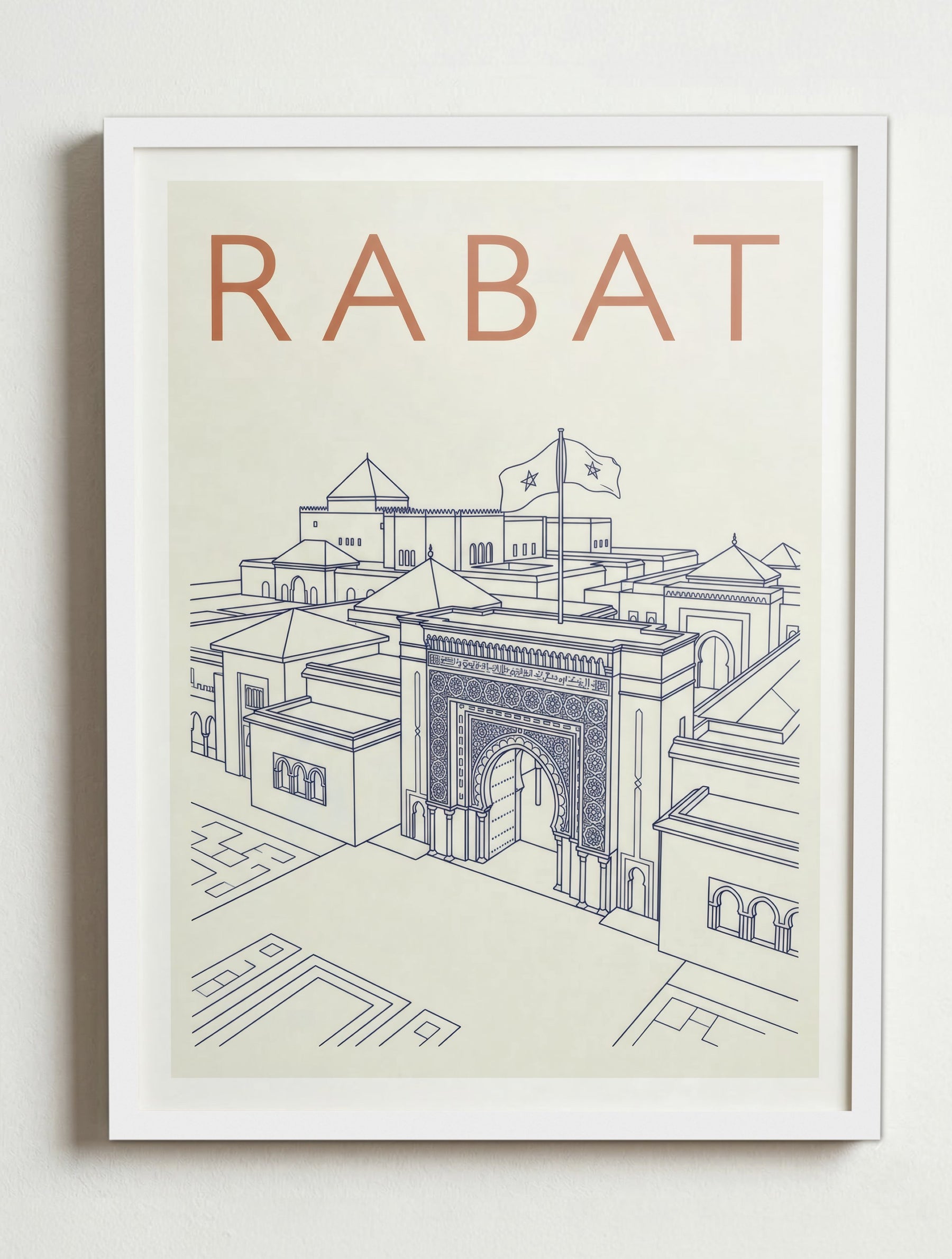 Affiche de Rabat – Cadre blanc