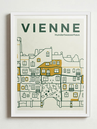 Affiche de Vienne – Cadre blanc