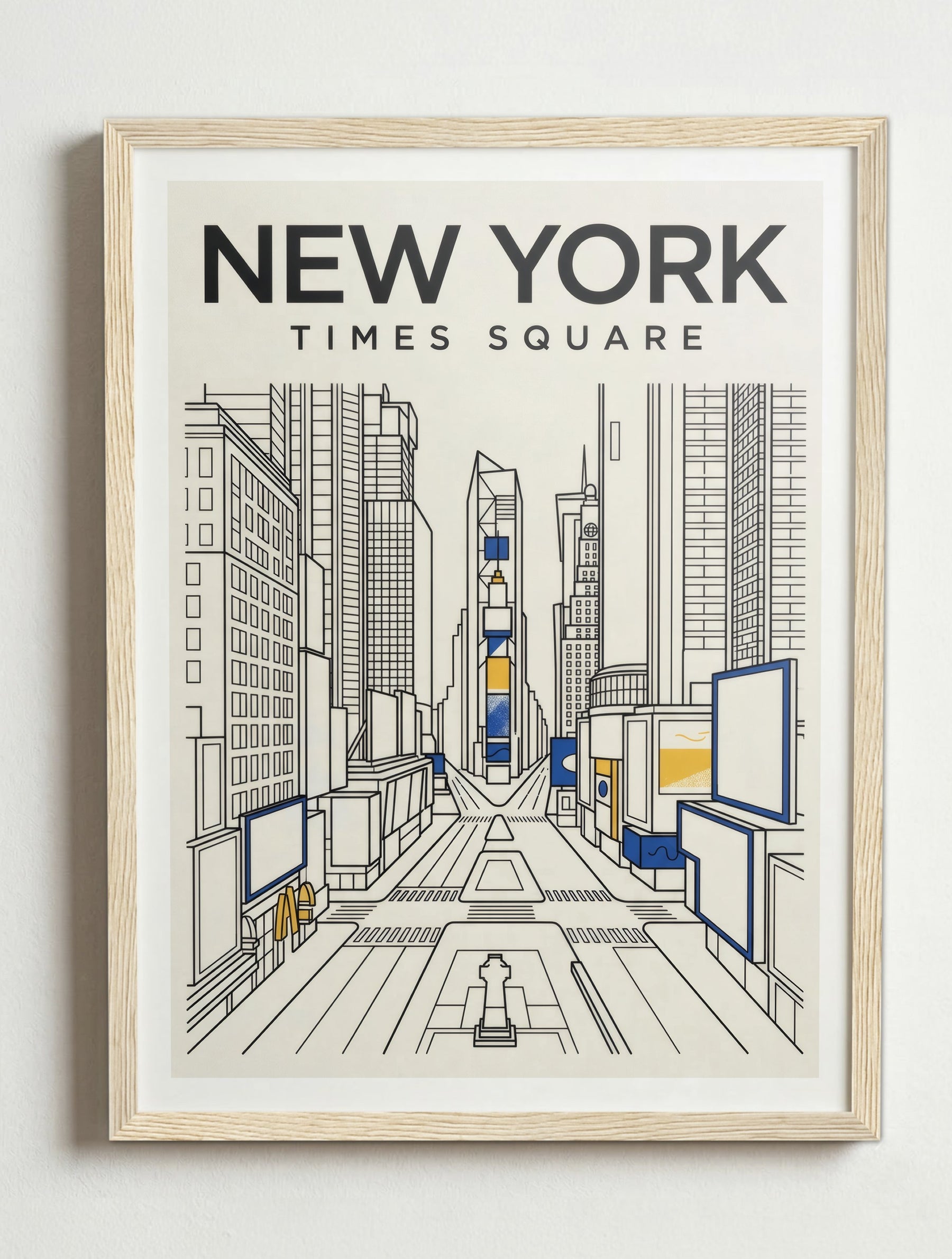 Affiche de New York – Cadre bois