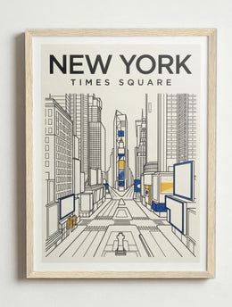 Affiche de New York – Cadre bois