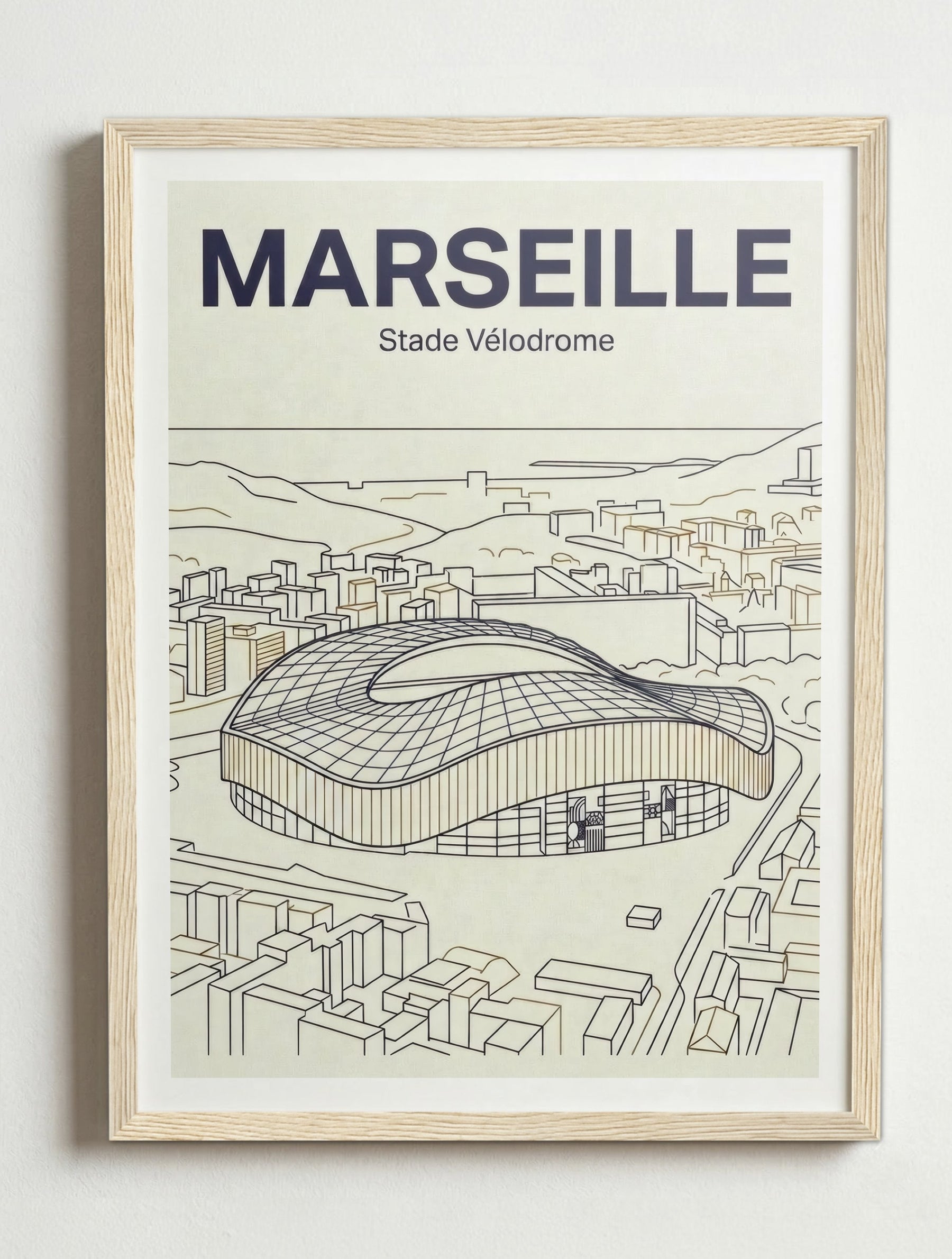 Affiche de Marseille – Cadre bois