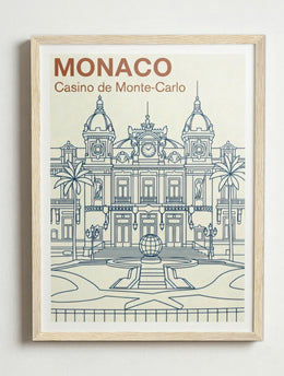 Affiche de Monaco-Ville – Cadre bois