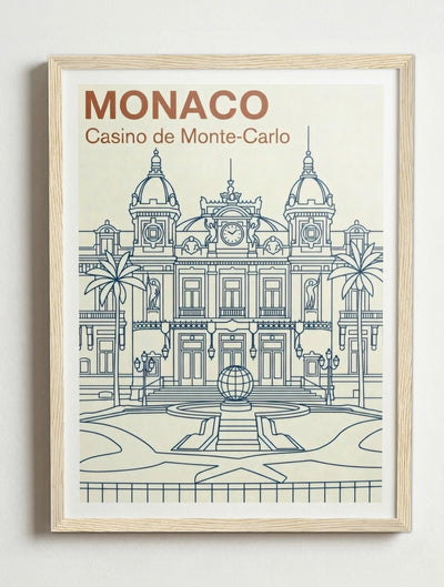 Affiche de Monaco-Ville – Cadre bois