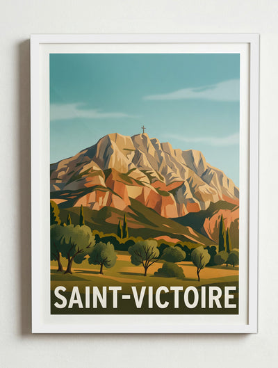 Affiche de Saint-Victoire – Cadre blanc