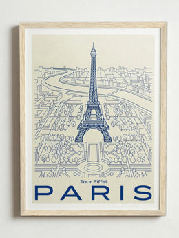 Affiche Paris – Cadre bois
