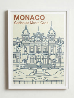 Affiche de Monaco-Ville – Cadre blanc