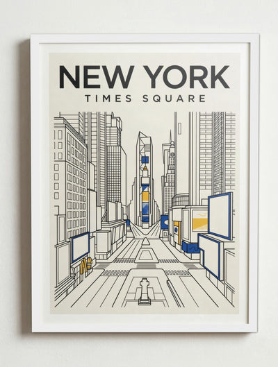 Affiche de New York – Cadre blanc