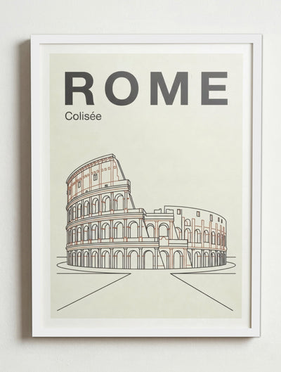 Affiche de Rome – Cadre blanc