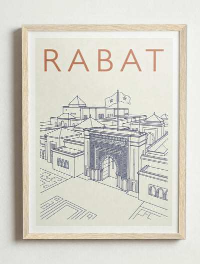Affiche de Rabat – Cadre bois