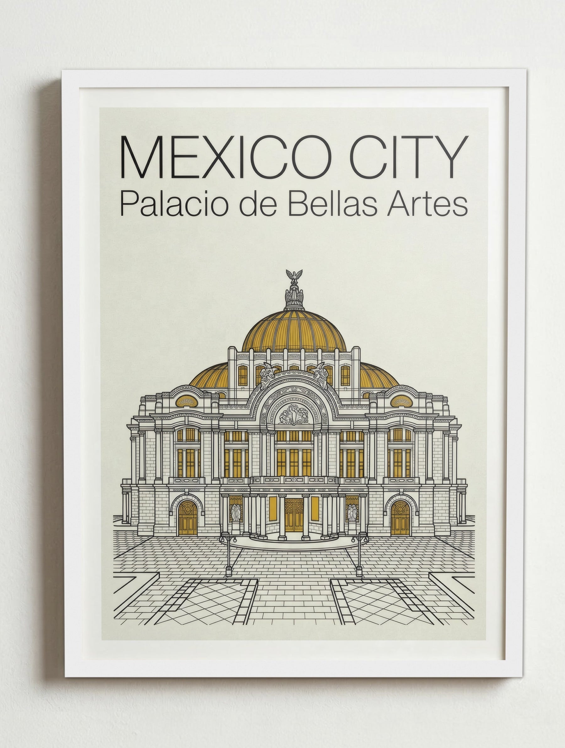 Affiche de Mexico City – Cadre blanc