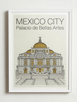 Affiche de Mexico City – Cadre blanc