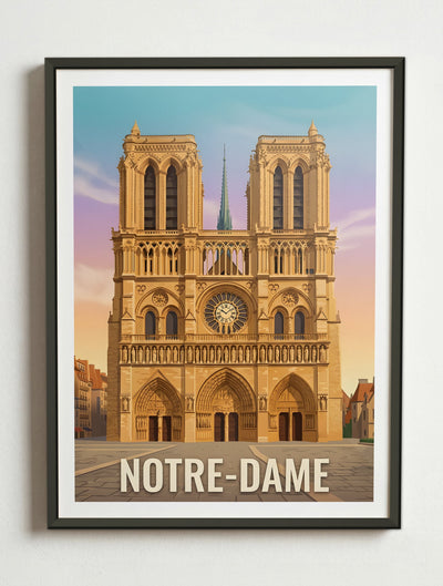 Affiche de Paris - Cathédrale Notre-Dame de Paris – Cadre métal