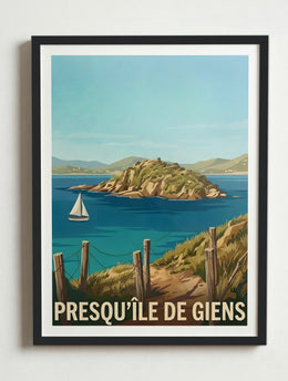 Affiche de la Presqu'Île de Giens – Cadre noir