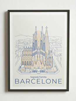 Affiche Barcelone – Cadre métal