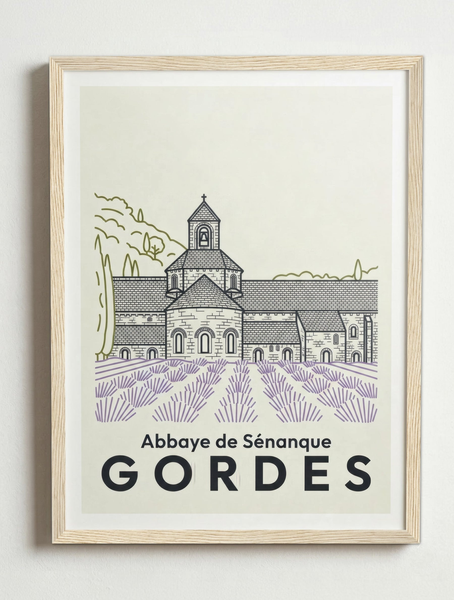 Affiche de Gordes – Cadre bois