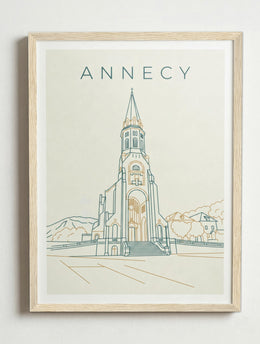 Affiche de Annecy – Cadre bois