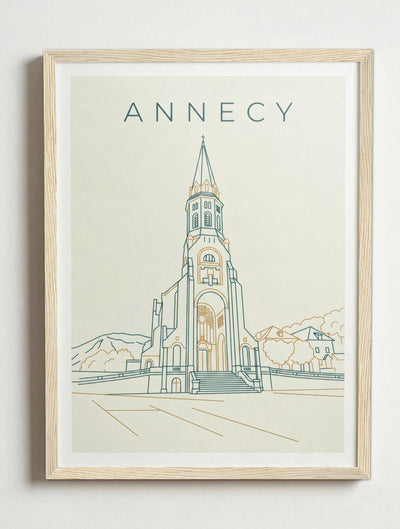 Affiche de Annecy – Cadre bois